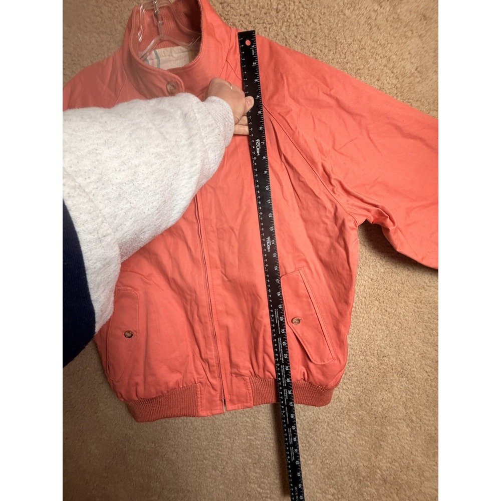 Vintage 90s GANT Reversible Harrington Jacket Plaid Coral Pink Mens L Preppy - Picture 15 of 16